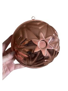 Vintage Copper Floral Dessert Mold